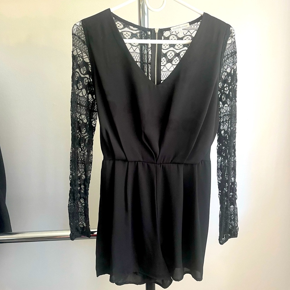 Black romper with lace back